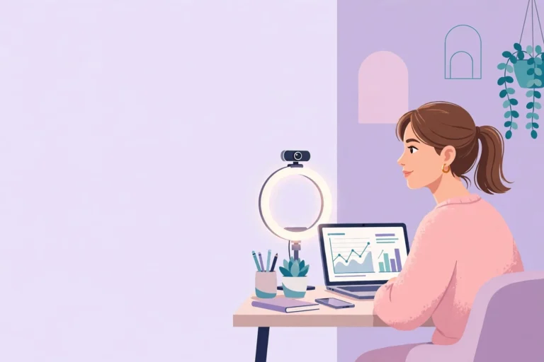 Affiliate webcam program: a webmaster compares affiliate programs on his laptop