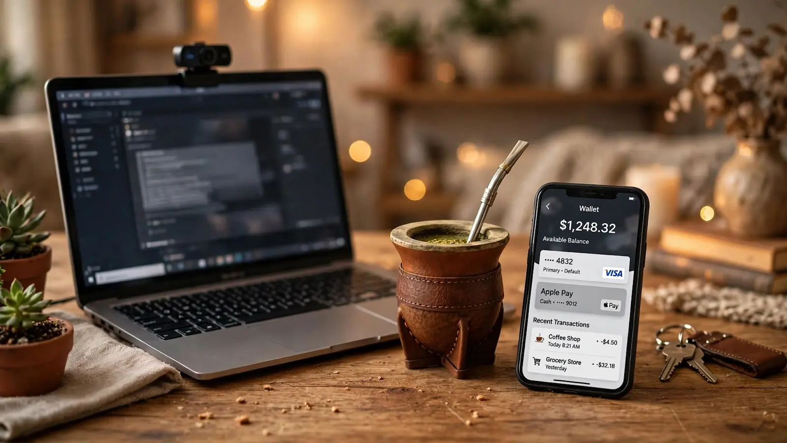 Modelo webcam en Argentina: portátil, mate y billetera digital para cobrar en dólares desde casa